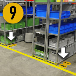 Floor marking and tape safety and marking identification labels floor identification markers number 9