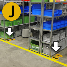 Floor marking and tape identification labels floor identification markers letter J