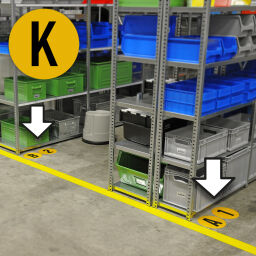 Marquage au sol et traçage sécurité et signalisation étiquettes d'identification cercle pour marquage au sol lettre k