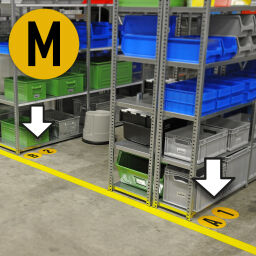 Floor marking and tape identification labels floor identification markers letter M