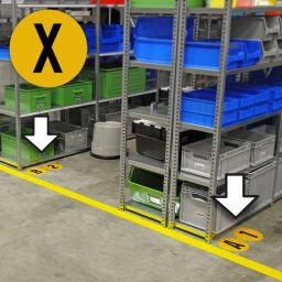 Vloermarkering en tape identificatielabels vloermarkeringsstickers letter X