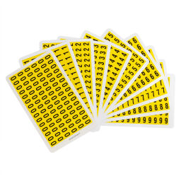 Signs Safety and marking identification labels self adhesive 0-9 Version:  self adhesive 0-9.  W: 9, H: 13 (mm). Article code: 51FY2-123