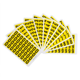 Borden en stickers Veiligheid en markering identificatielabels zelfklevend 0-9 Uitvoering:  zelfklevend 0-9.  B: 14, H: 19 (mm). Artikelcode: 51FY3-123