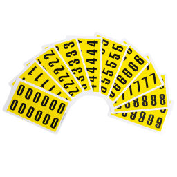 Borden en stickers Veiligheid en markering identificatielabels zelfklevend 0-9 Uitvoering:  zelfklevend 0-9.  B: 21, H: 38 (mm). Artikelcode: 51FY4-123