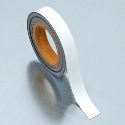 Kaarthouder identificatielabels uitwisbare magnetische tape Kleur:  wit.  L: 10000, B: 25,  (mm). Artikelcode: 51MSR-25W