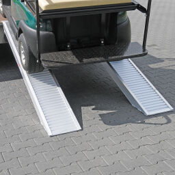 acces ramps access ramp straight aluminium 230 cm (per piece) used Height difference:  50 - 80 cm.  L: 2300, W: 305, H: 110 (mm). Article code: 86R23-30GB