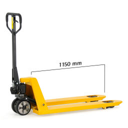 Pallet truck standard fork length 1150 mm lifting height 85-200 mm Rental.  L: 1540, W: 540, H: 1220 (mm). Article code: H99-1542