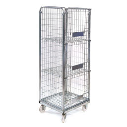 Clothing trolley roll cage input gates