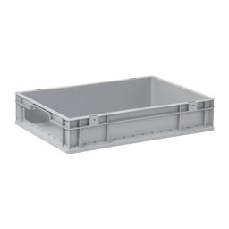 Stacking box plastic with grip opening 1 short side open 38-STF64-12-S