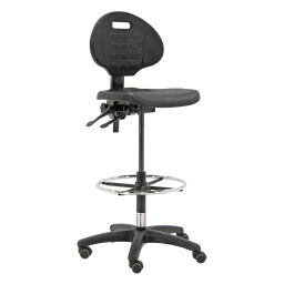 Werktafel werkplaatsstoel in hoogte verstelbaar.  Artikelcode: 45-IS203
