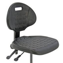 Werktafel werkplaatsstoel in hoogte verstelbaar.  Artikelcode: 45-IS203