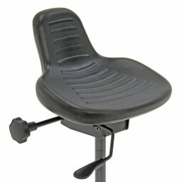 Werktafel werkplaatsstoel in hoogte verstelbaar.  Artikelcode: 45-IS206