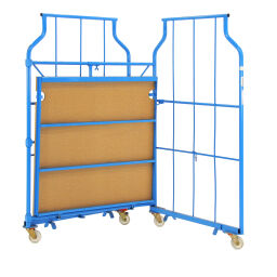 Furniture roll container Roll cage L-nestable and stackable .  L: 1300, W: 1150, H: 1800 (mm). Article code: 7070.131118-01