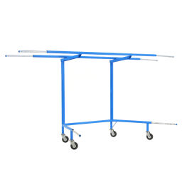 Upholstery element cart roll cage 2 shelves (extendible)