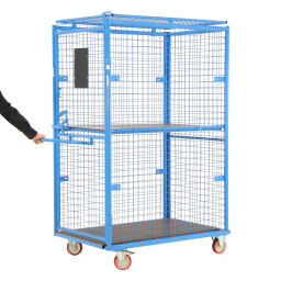Roll conteneur de sécurité caisson à roulettes antivol L-châssis, emboitables