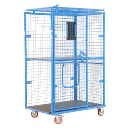 Roll conteneur de sécurité caisson à roulettes antivol L-châssis, emboitables
