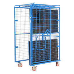 Roll conteneur de sécurité caisson à roulettes antivol L-châssis, emboitables