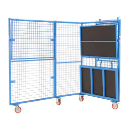 Roll conteneur de sécurité caisson à roulettes antivol L-châssis, emboitables