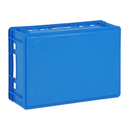 Stapelboxen Kunststoff stapelbar E2 Fleischkiste mit offenen Handgriffen Typ:  stapelbar.  L: 600, B: 400, H: 200 (mm). Artikelcode: 38-FB6420-E2-W