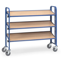 shelved trollyes Warehouse trolley Fetra shelved trolley with 3 shelves.  L: 1355, W: 480, H: 1200 (mm). Article code: 852883