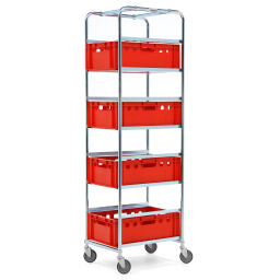 Warehouse trolley Kongamek Fetra shelved trolley suitable for euro boxes 600x400 mm New