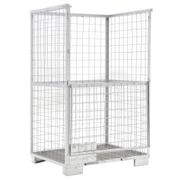 Mesh Stillages fixed construction stackable 1 flap at 1 long side.  L: 1200, W: 1000, H: 2000 (mm). Article code: 99-980