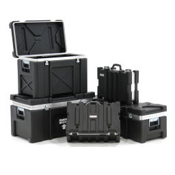 Safetybox transport case on wheels with double quick lock and handgrips.  L: 1070, W: 350, H: 340 (mm). Article code: 81-8132