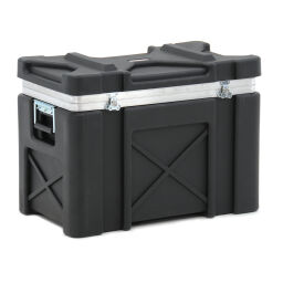 Safetybox transport case with double quick lock and handgrips.  L: 655, W: 380, H: 490 (mm). Article code: 81-8138