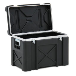 Safetybox transport case with double quick lock and handgrips.  L: 655, W: 380, H: 490 (mm). Article code: 81-8138