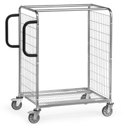 Order picking trolley Roll cage with 2 pushing brackets Article arrangement:  New.  L: 1090, W: 690, H: 1225 (mm). Article code: 8528101