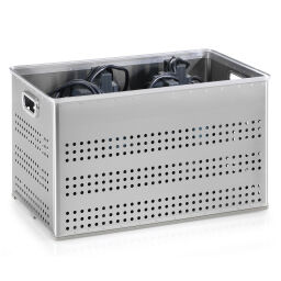 transport containers Aluminium Boxes transport containers without reinforcement perforated edition.  L: 725, W: 455, H: 420 (mm). Article code: 9000011306