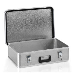 Instrument case aluminium boxes lid with internal consealment hinges 2 security toggle fasteners with integrated sylinder loc