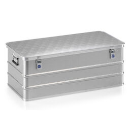 transport boxes Aluminium Boxes transport boxes with smooth surface not stackable.  L: 985, W: 485, H: 370 (mm). Article code: 9010153907