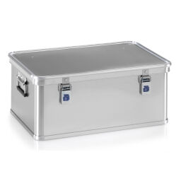 transport boxes Aluminium Boxes transport boxes with smooth surface stackable, with stacking edges.  L: 655, W: 435, H: 270 (mm). Article code: 9010156903