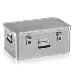 transport boxes Aluminium Boxes transport boxes with smooth surface stackable, with stacking edges.  L: 590, W: 390, H: 250 (mm). Article code: 9010158911
