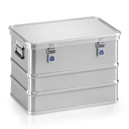 transport boxes Aluminium Boxes transport boxes with smooth surface stackable, with stacking edges.  L: 590, W: 390, H: 410 (mm). Article code: 9010158913
