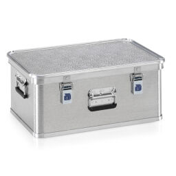 transport boxes Aluminium Boxes transport boxes with scratch resistant surface stackable, with stacking edges.  L: 590, W: 390, H: 250 (mm). Article code: 9010159921