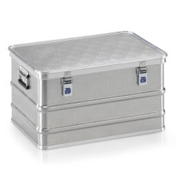 transport boxes Aluminium Boxes transport boxes with scratch resistant surface stackable, with stacking edges.  L: 655, W: 455, H: 360 (mm). Article code: 9010159928