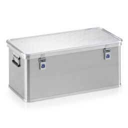 transport boxes Aluminium Boxes transport boxes with scratch resistant surface stackable, with stacking edges.  L: 790, W: 390, H: 340 (mm). Article code: 9010159941