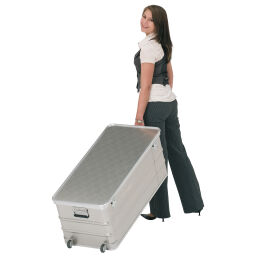 Boîte métallique rangement Caisses roulantes avec 2 roues caoutchouc, Ø 50 mm