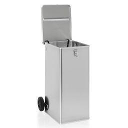Paper collectors aluminium boxes high listing trolley lid with insertion slot 420x27 mm and hand-entry protection