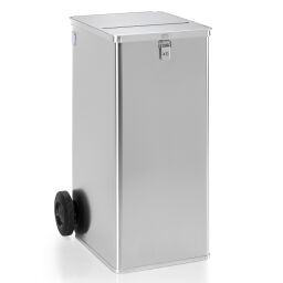 Poubelle papier et collecteur caisse aluminium conteneurs de récupération-hauteur couvercle avec fente d'introduction 420x27 mm avec plaque de blocage