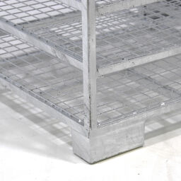 Transport container fixed construction stackable with 9 shelves