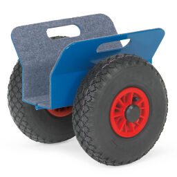Glas/platencontainer Fetra platenroller met klemplaten massief rubber wielen 250*60 mm.  L: 300, B: 340, H: 300 (mm). Artikelcode: 854157