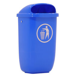 Outdoor waste bins Waste and cleaning plastic waste bin lid with insertion opening Article arrangement:  New.  L: 335, W: 420, H: 740 (mm). Article code: 89-DINPK-W