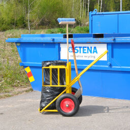 Chariot de ménage poubelles et produits de nettoyage véhicule balai en roues