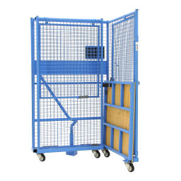 Roll conteneur de sécurité caisson à roulettes antivol L-châssis, emboitables
