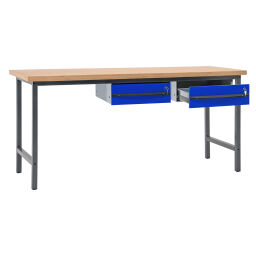 Werktafel werkbank met 2 laden, 200 cm