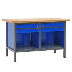 Werkbänke Arbeitstisch mit 2 Schubladen, 150 cm