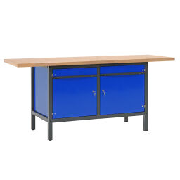 Werkbänke Arbeitstisch mit 2 Schranken, 200 cm